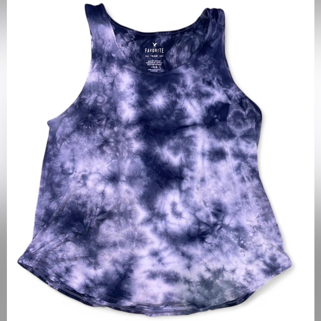 American Eagle Favorite Tank Tie-Dye Blue